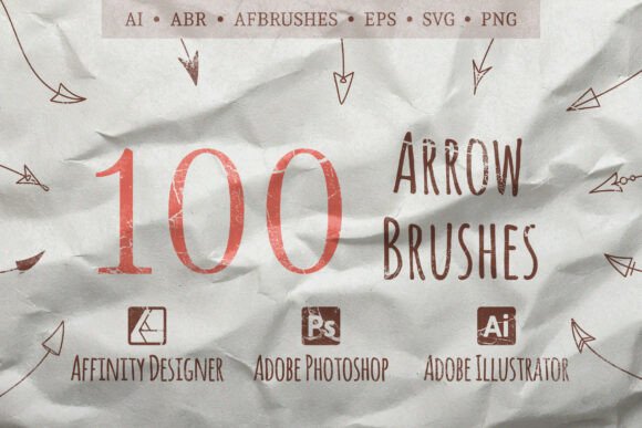 100 Stretchless Arrow Brushes for Graphics