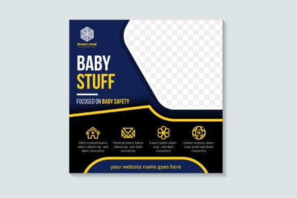 Baby Stuff Square Banner: Graphics for Social Media Templates