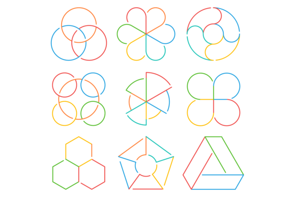 Color Line Shape Set for Business Infogr