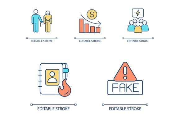 Crisis Management Svg Color Icon Set