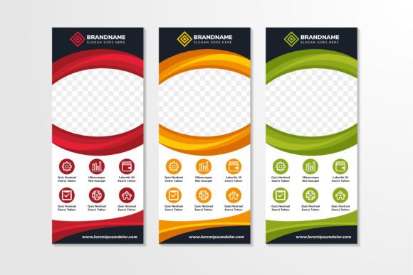 Curve Vertical Banner: Graphics for Print Templates