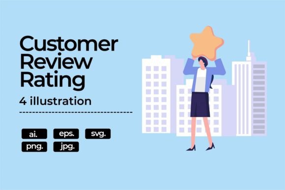Customer Review Rating Flat Graphics