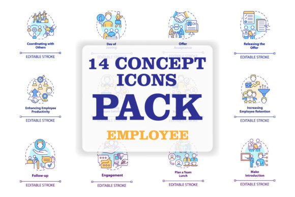 Employee Onboarding Concept Icons Set Graphics and Icons