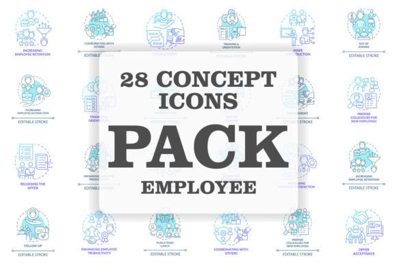 Employee Svg Concept Icons Set: Graphics and Icons for Editorial Use