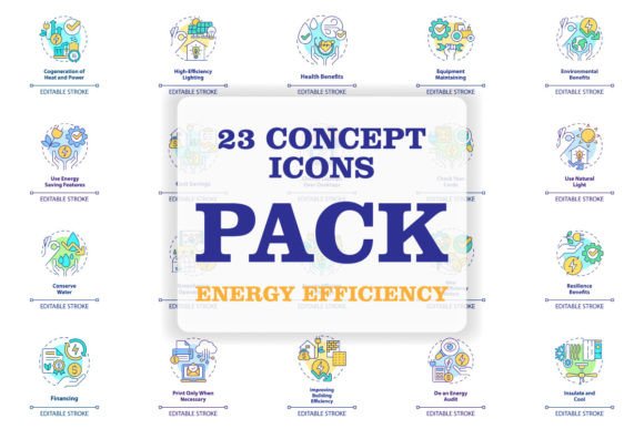 Energy Efficiency Svg Concept Icons Set