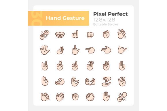 Hand Gestures Svg Pixel Perfect Icon Set