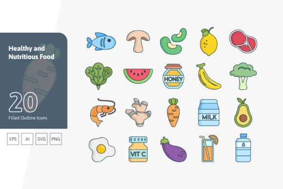 Healthy and Nutritious Food Icons