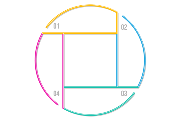 Infographioc Color Line Shape Template: Graphics & Illustrations