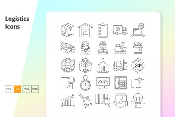 Logistic Outline Icon: Graphics and Icons for Branding