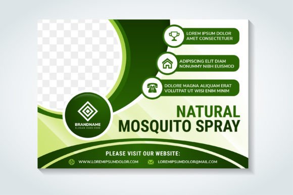 Natural Mosquito Horizontal Flyer: Graphics & Print Templates