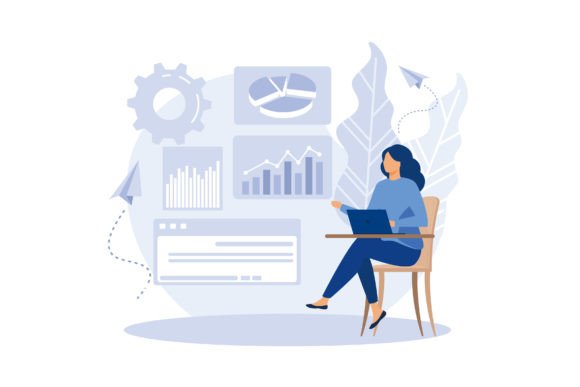 Office Workers Are Studying Graphics and Illustrations