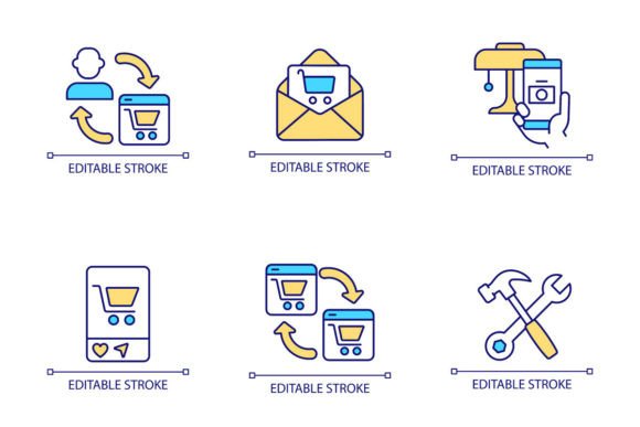 Online Shop Management SVG Icons Set