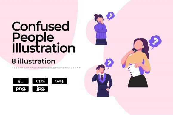 People Confused Flat Illustration Graphics