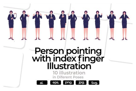 Person Pointing with Index Finger Graphics
