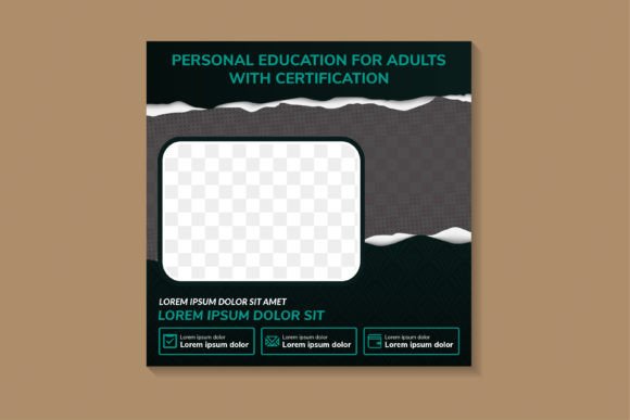 Personal Education Square Banner: Graphics for Social Media Templates