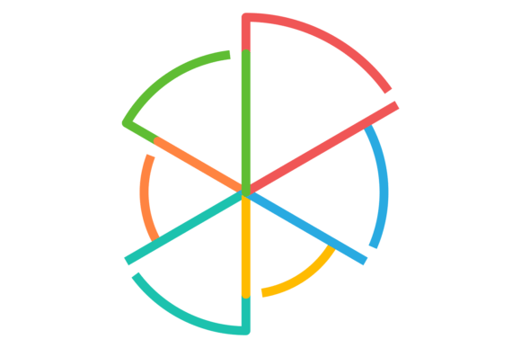 Pie Chart Color Line Template. Infograph