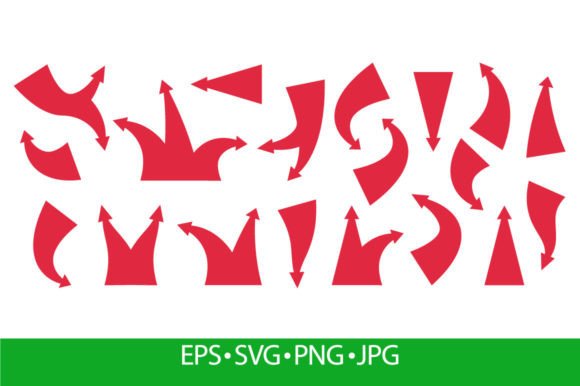 Red Attack Arrows. Cartoon Pointer Icons