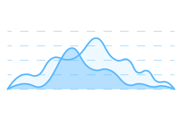 Smooth Curve Line Chart: Graphics for Editorial Use