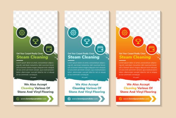 Steam Cleaning Vertical Banner