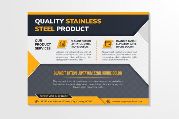 Steel Product Horizontal Brochure Graphics and Print Templates