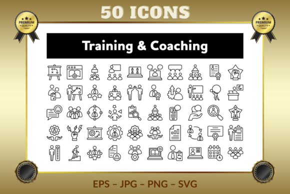 Training Coaching Outline Icons Graphics