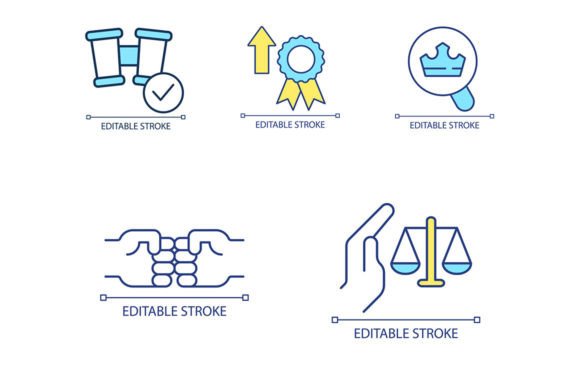 Trend Management Svg Color Icon Set