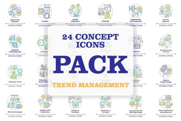 Trend Management Svg Concept Icons Set