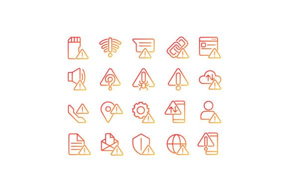 Warning Signals Pixel Perfect Icons Set Graphics and Icons